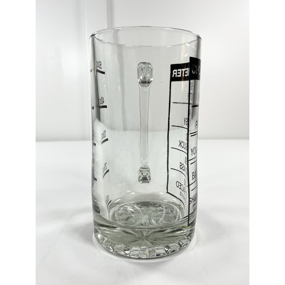 NWT Vintage Spencer's Chug-O-Meter 60oz Beer Stein Glass Novelty Tankard Mug - Picture 3 of 9